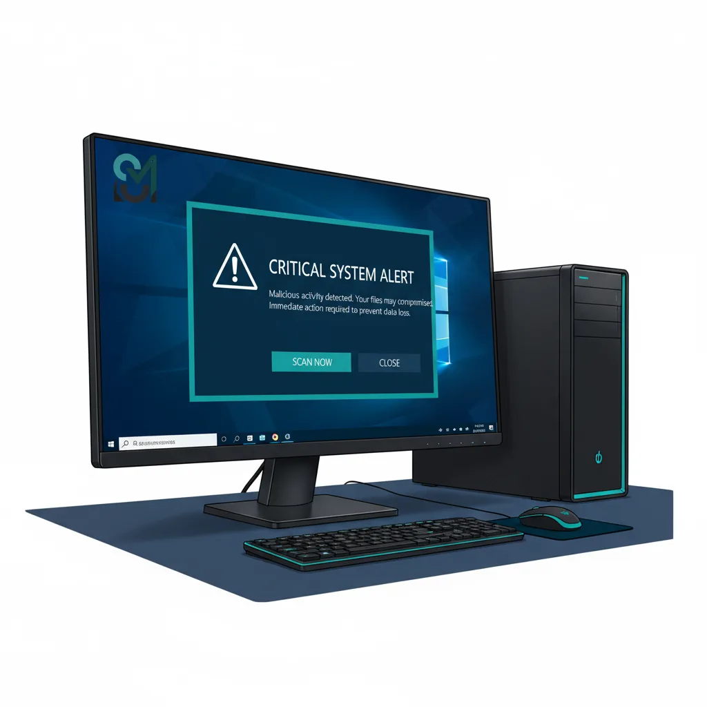 Windows 10 end of support warning notification displayed on desktop computer screen with security alerts and red warning indicators