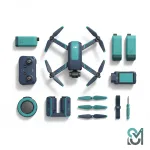 Complete DJI Neo 2 Fly More Combo including drone, RC-N3 controller, batteries, and charging hub accessories
