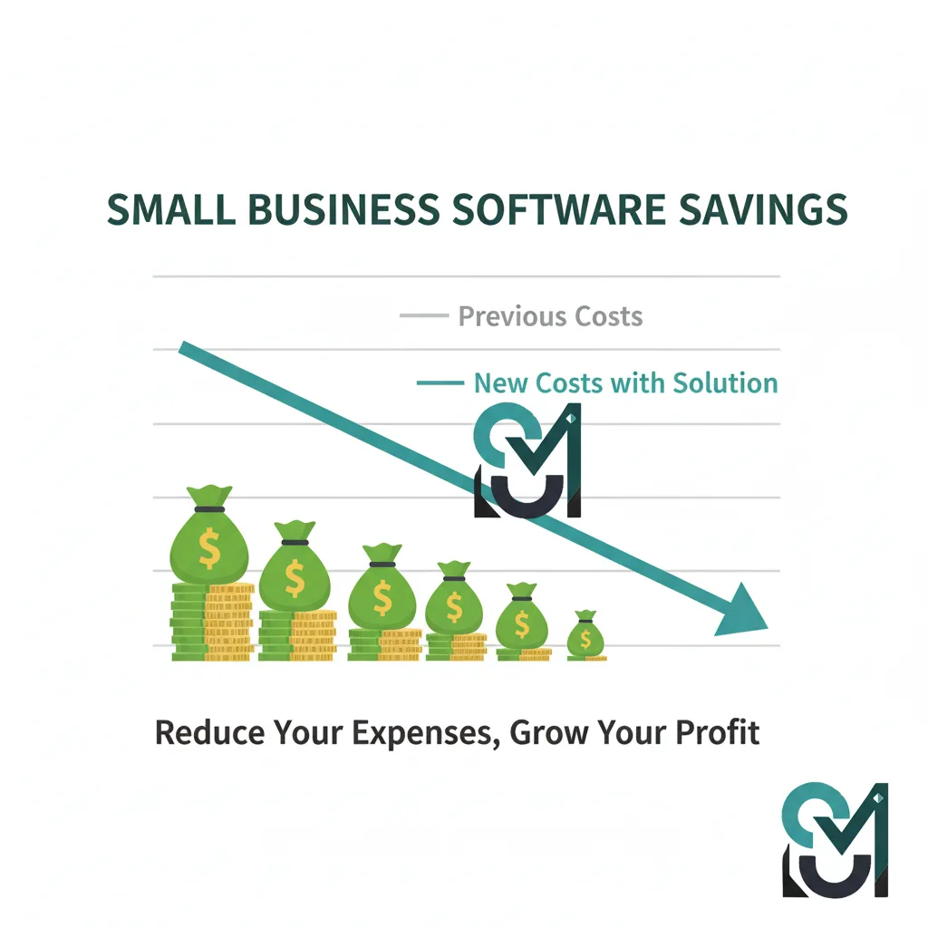 ERP cost savings comparison showing annual savings breakdown for small businesses transitioning from multiple software systems