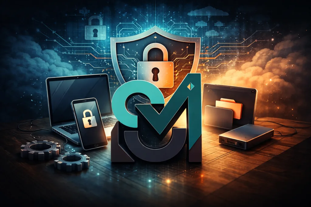 Local-first software illustration showing data stored locally on a user device instead of the cloud for better privacy and control