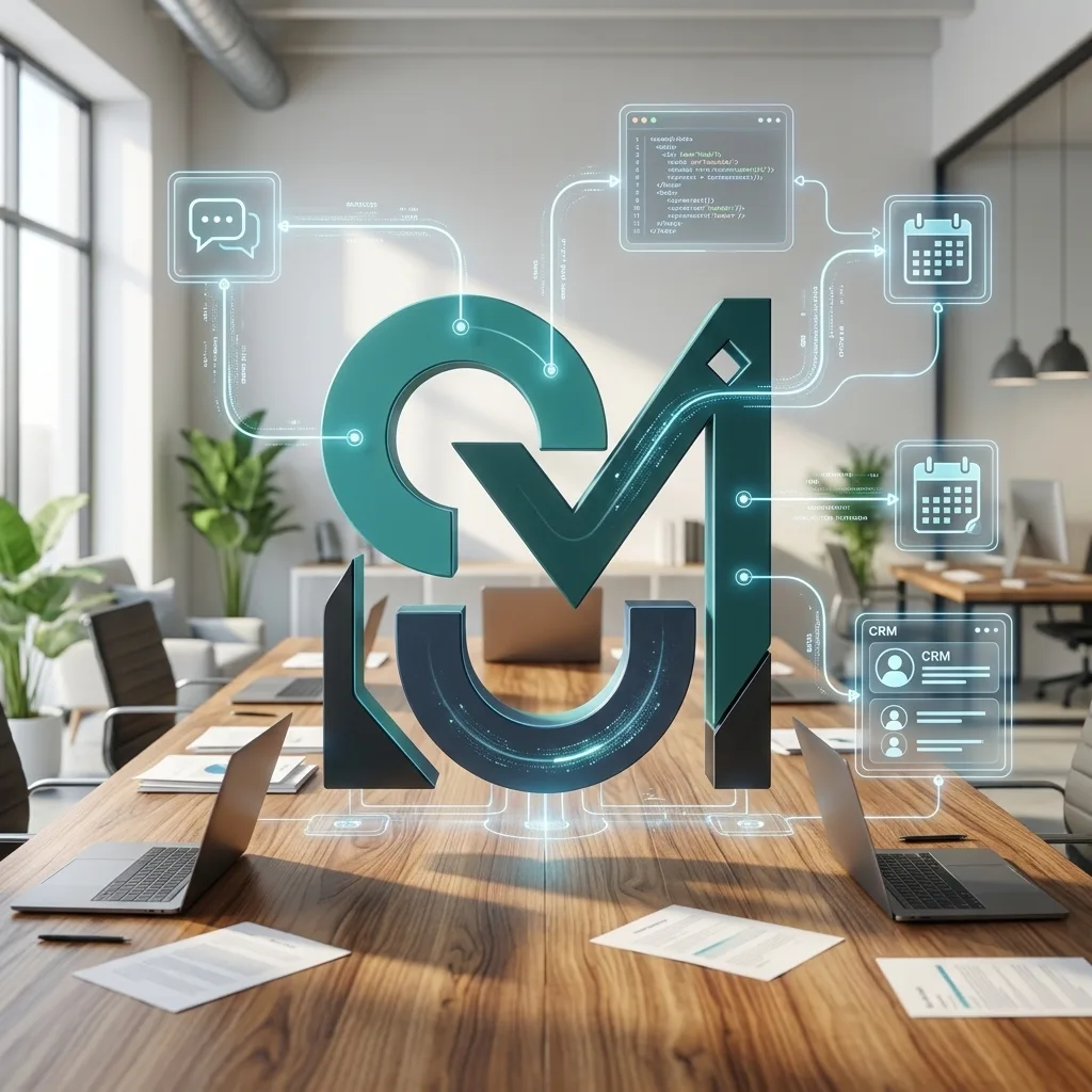 Sistema de automatización de flujos de trabajo mediante IA que conecta CRM, herramientas de comunicación y operaciones empresariales.