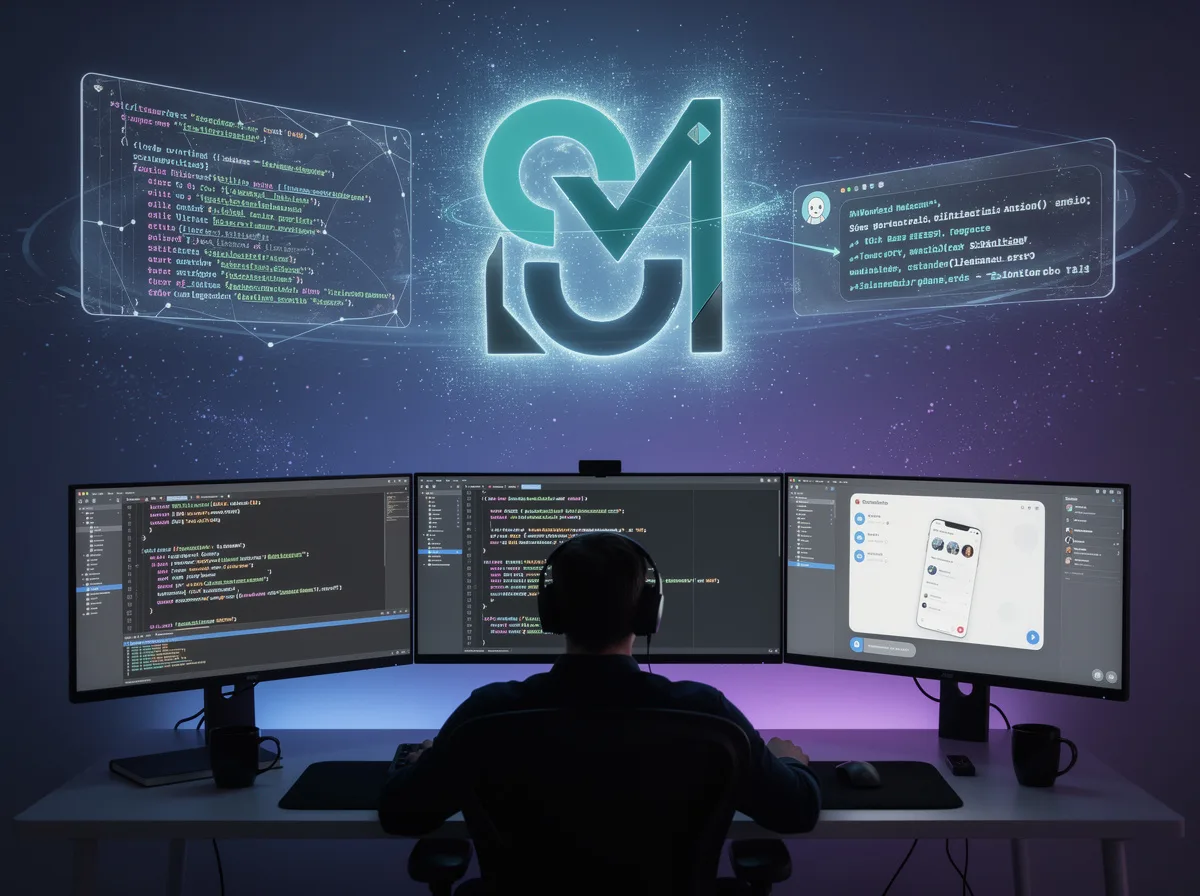 Ambiente de desarrollo con ayuda de IA de MiniMax M3 y Kimi K2.7. Programación en varios monitores